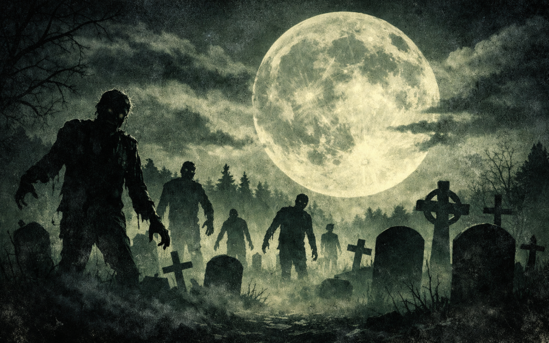 Cartelera La Noche de los Muertos Vivientes.